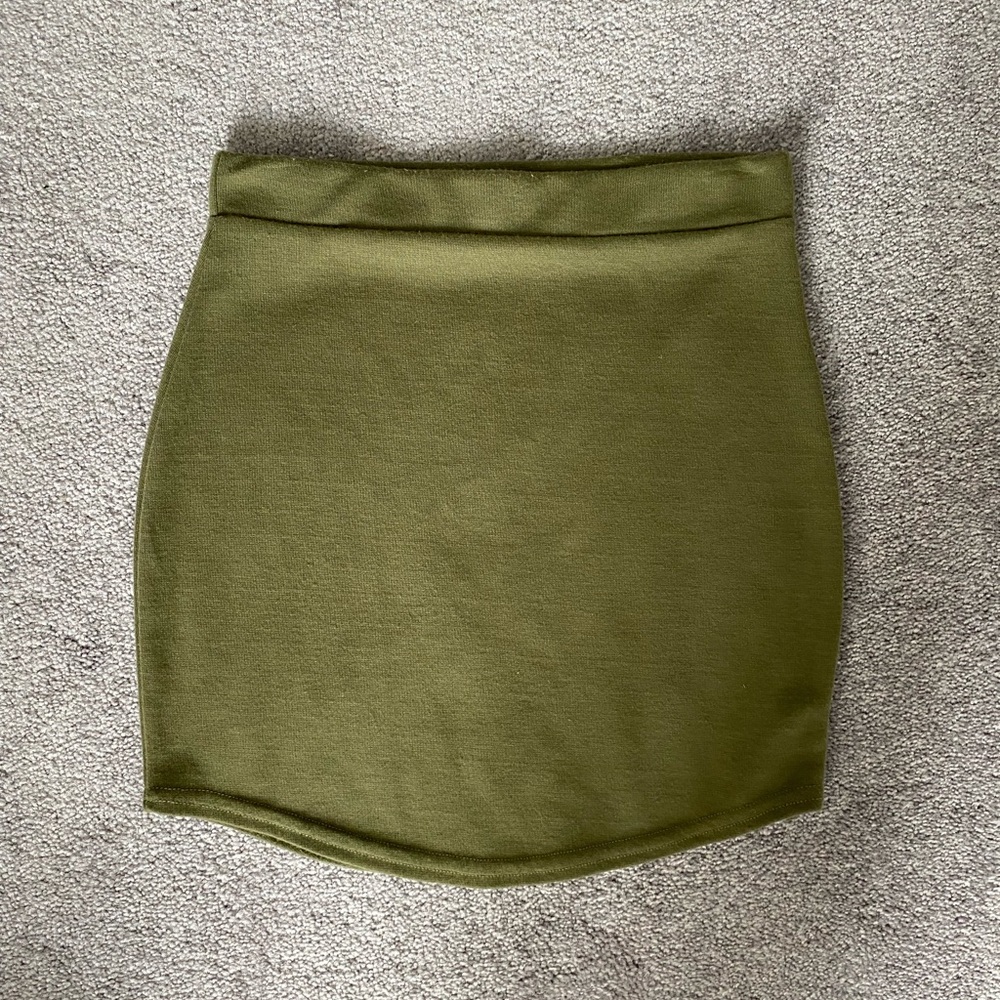 army green cozy skirt